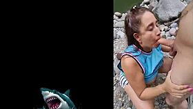 hot venezuelan latina pounds raw sex beside the river!