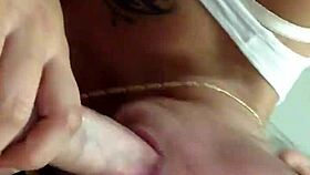 Sucking boyfriend's throbbing cock gets so messy and sexy 💦