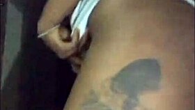 next door ebony milf flashes her huge saggy tits in shorts, pussy teasing preview