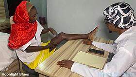 Ebony Petite 18+ Student Tempts Teacher with Moans Before Christmas Break Seduction