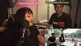 Alison Gonzalez reacts to top Argentinian porn then sucks huge cock
