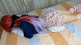 PUBLIC ANAL MASTURBATION with bottle in tight hairy pussy during phone sex ORGASM