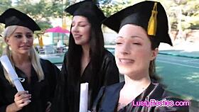 I crave licking my besties' wet pussies at our grad party