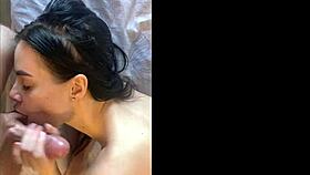 Horny Vacation Homemade POV Blowjob Leads to Massive Cumshot Action