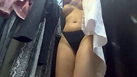 Real Russian Milf Strips Panties in Hidden Dressing Room