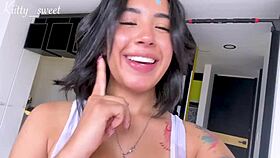 Watch me get so creamy fingering my pussy at my best friend's house with dirty talk and moans