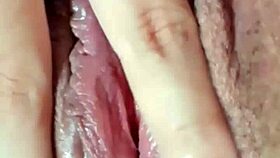 brazilian brunette fingers her big juicy pussy lips to orgasm homemade