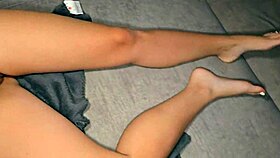 skinny teen babe's wet pussy rubbed and filled with cum pov