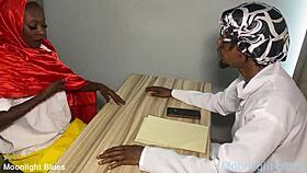 Ebony Petite 18+ Student Tempts Teacher with Moans Before Christmas Break Seduction