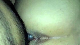 Brunette amateur bends over for massive interracial cock pounding