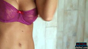 redhead milf with huge natural tits strips naked teasing every curve