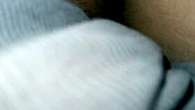 Juicy pussy bent over bed for deep creampie pounding and licking