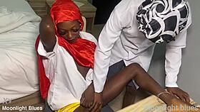 Ebony Petite 18+ Student Tempts Teacher with Moans Before Christmas Break Seduction