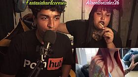 Alison Gonzalez reacts to top Argentinian porn then sucks huge cock