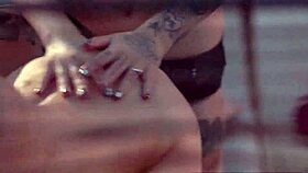 Horny Blonde Aiden Ashley Pounded Deep By Goth Charlotte's Thick Strap-On Dildo Hard