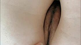 russian student in black stockings fingers tight anus and pussy