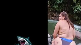 hot venezuelan latina pounds raw sex beside the river!