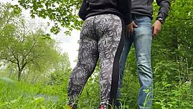 damn that bbw milf's wet cameltoe in leggings felt insane while i made her huge natural tits cum covered