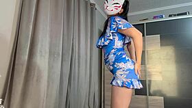 Isn't This Curvy Ebony Babe's Creamy Pussy Teasing Under Blue Miniskirt Irresistible?