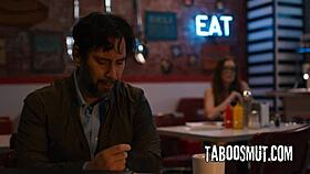 Bent over babe rims ass for loan officer cock