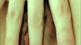 russian student in black stockings fingers tight anus and pussy