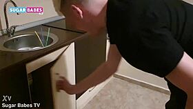 midget milf gives sloppy vacation blowjob on huge cock