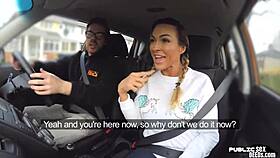 busty milf pounds big cock publicly during intense driving lesson orgasm