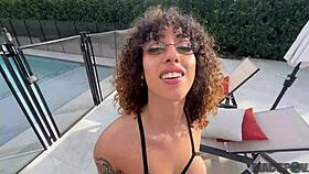 Sexy Nerdy LATINA Kira Perez BENT OVER fucked DOGGYSTYLE in JMACs BACKYARD by BIG COCK