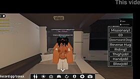 Gringa perrita bends over begging for doggystyle pounding during wild roblox game