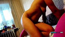 Grandma happily thanks the helpful guy for cleaning house spotless