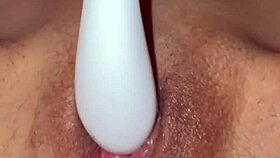 homemade toy play ends in squirting creampie