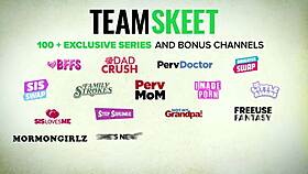 new teamskeet babe's shaved pussy squirting on vibrator - you love her small tits too?