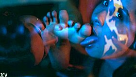 Horny Sluts Worship My Feet Deepthroat and Lick Toes Femdom