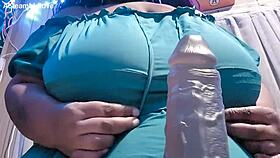 hey bbw, watch me tease this huge bbc with my big natural tits