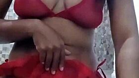 A tattooed wife sensually strips out of her miniskirt in teasing pov play