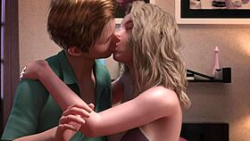 A Young Man with Huge Cock Rubs Blonde Teen Pussy, Fucks Thighs, and Cums in Full Game