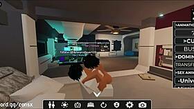 Gringa perrita bends over begging for doggystyle pounding during wild roblox game