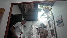 balls on eyes with dick deep in throat starts the morning