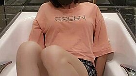 hey check out shemale ting xuan bathing in clothes barefoot