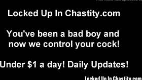 think we can squeeze that throbbing cock right into this tight femdom cage?