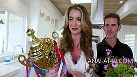milf celebrates award with intense anal pounding reward