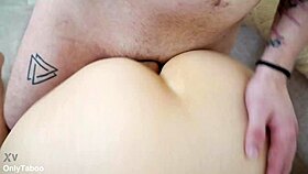 whoa this mature hairy pussy mommy with saggy tits surprises me jerking my big cock ripping clothes
