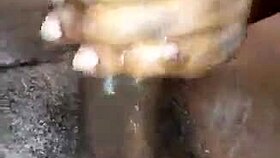 Tattooed babe screams in orgasm stroking massive black cock to cumshot explosion