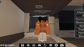 Gringa perrita bends over begging for doggystyle pounding during wild roblox game