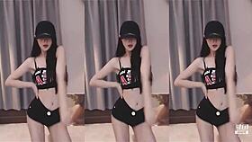 chinese girl dances slim toned body