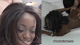 Think this curvy black amateur's big tits can survive hardcore casting fuck?