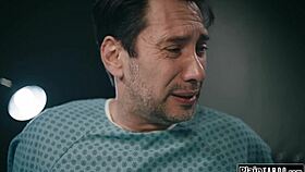 Nurse offers patient his dick back for soul in exchange amid lactating tits and group licking session