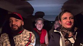 hey, uber driver picks up lesbian couple at airport and they all lick and squirt in the car