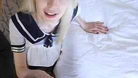 amateur skinny blonde surprises me with juicy cock ride 😍