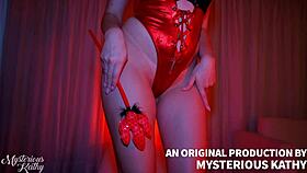 Devilish babe bent over for creampie doggystyle on halloween with tan lines glowing